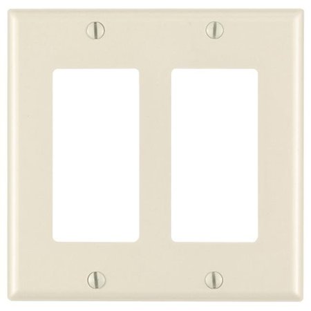 LEVITON Leviton Mfg 001-80409-00T Light Almond 2 Gang Decora Wall Plate 001-80409-00T